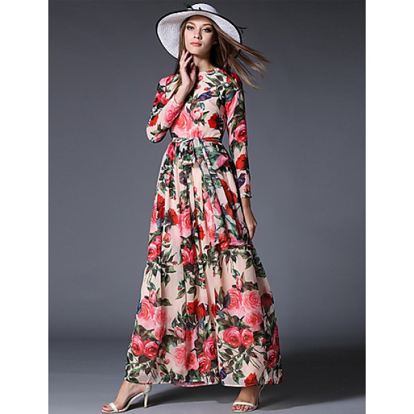  Women‘s Going out / Party/Cocktail / Holiday Vintage / Street chic / Sophisticated Floral Swing Dress