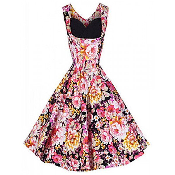 Women's Vintage Hepburn Party Dress (Cotton Blends)