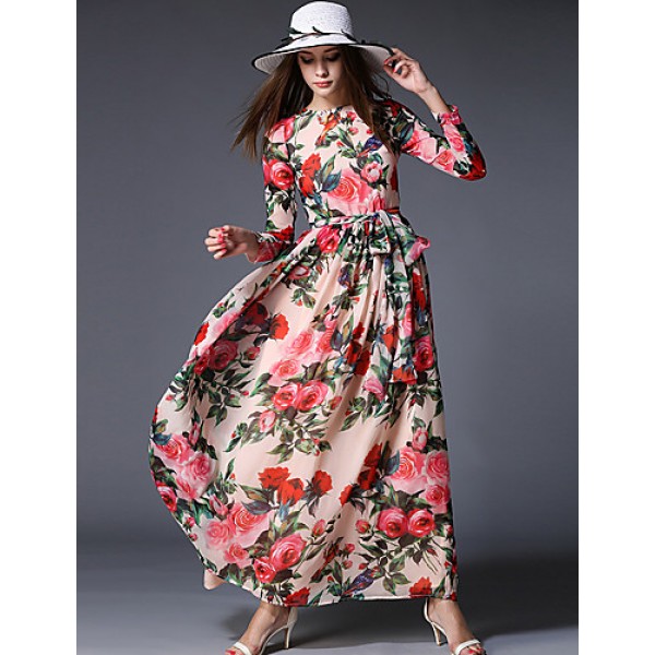  Women‘s Going out / Party/Cocktail / Holiday Vintage / Street chic / Sophisticated Floral Swing Dress