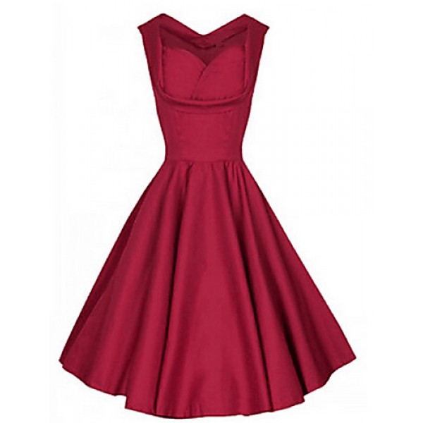 Women's Vintage Hepburn Party Dress (Cotton Blends)