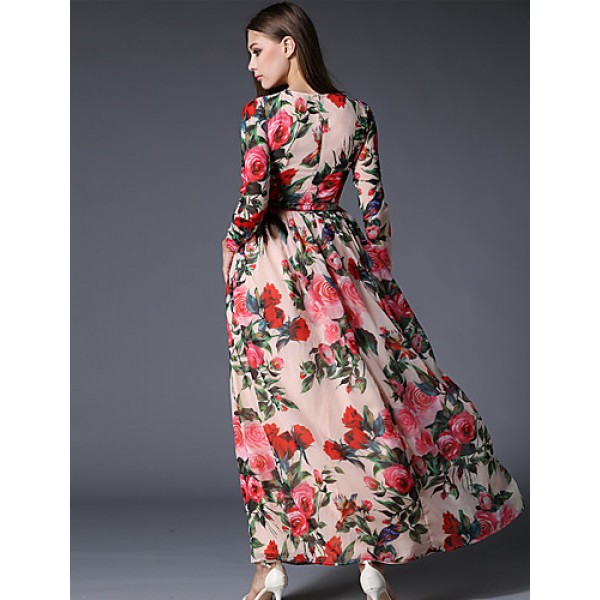  Women‘s Going out / Party/Cocktail / Holiday Vintage / Street chic / Sophisticated Floral Swing Dress