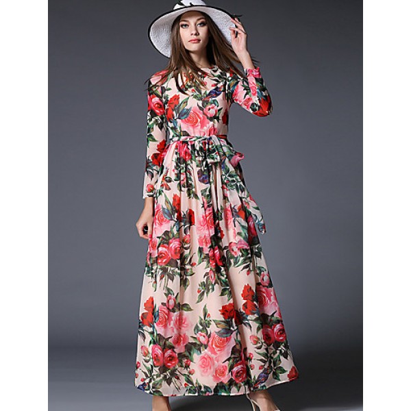  Women‘s Going out / Party/Cocktail / Holiday Vintage / Street chic / Sophisticated Floral Swing Dress