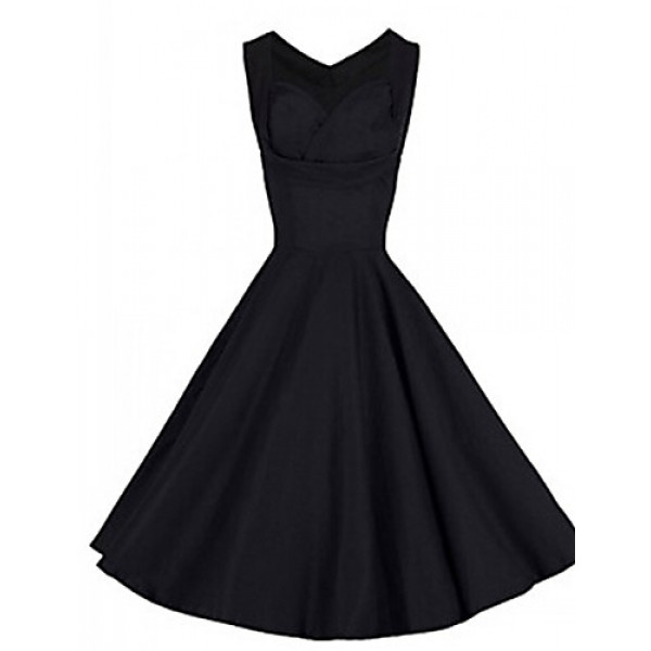 Women's Vintage Hepburn Party Dress (Cotton Blends)