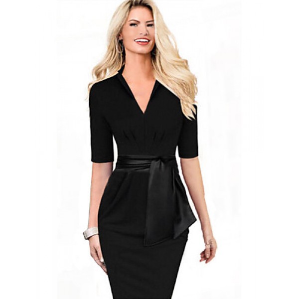 Women's Vintage Elegant Business Casual Half-sleeve Dress